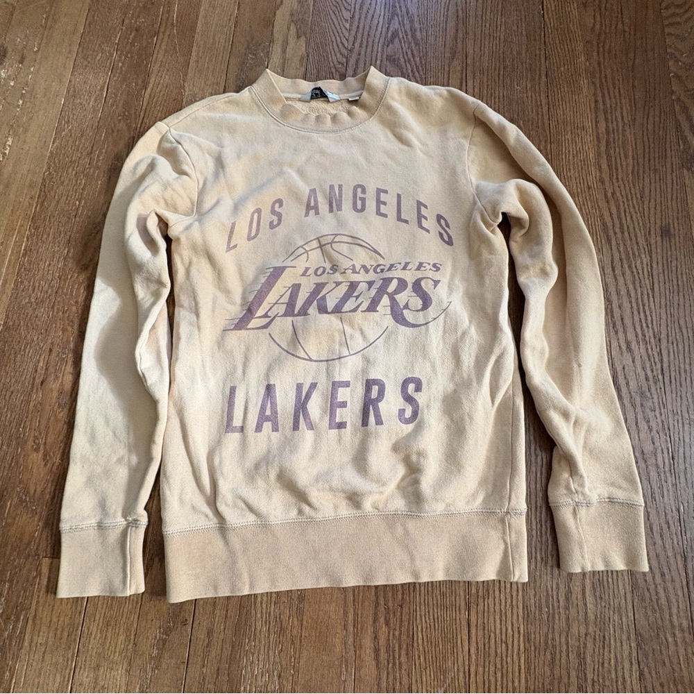 Junk Food LA‎ Lakers Crewneck Sweatshirt Vintage Wash Tan Purple Small NBA XXS